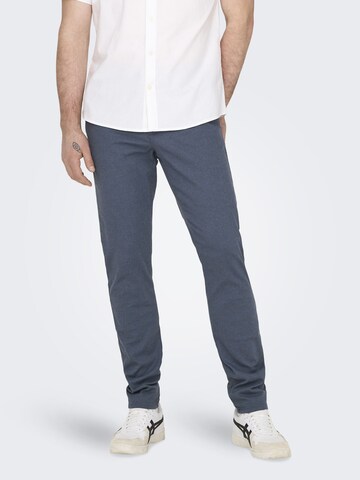 Only & Sons Slim fit Pants 'Mark Pete' in Blue: front