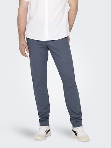 Only & Sons Slim fit Pants 'Mark Pete' in Blue: front