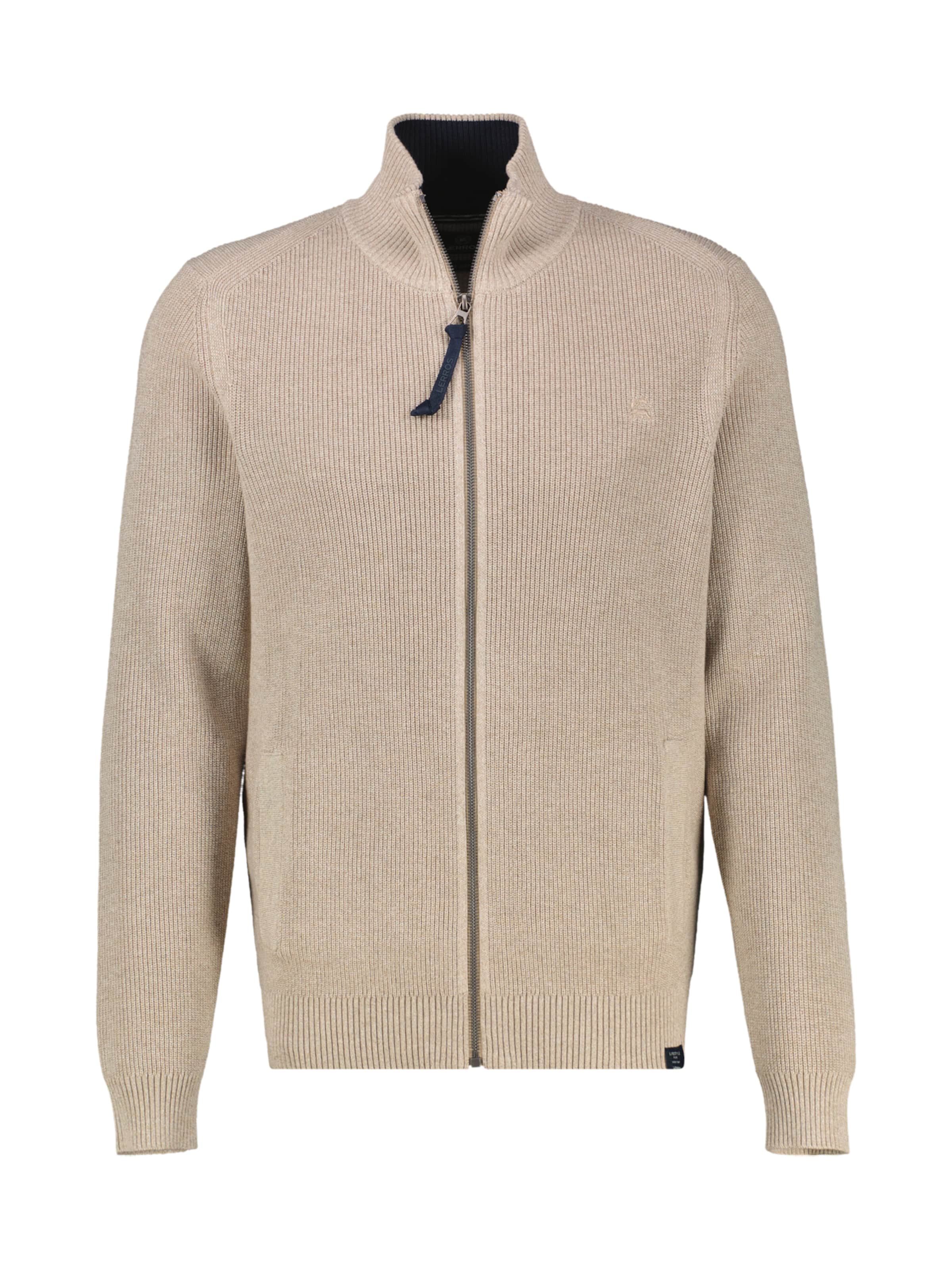 LERROS Gebreid vest in Beige: voorkant