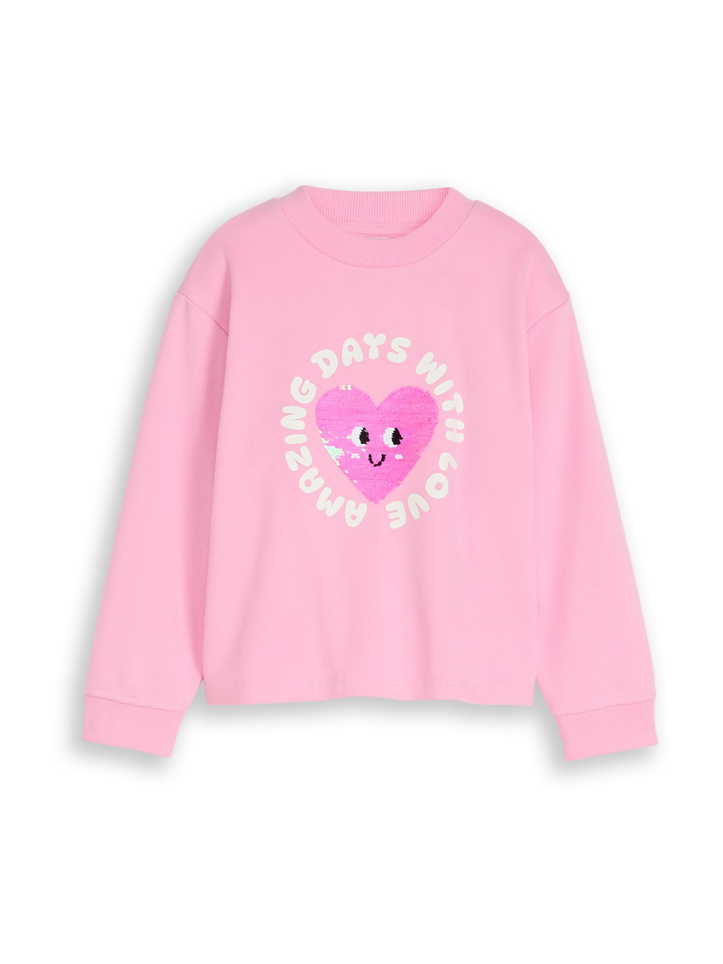 Sweat-shirt TOM TAILOR en rose : devant