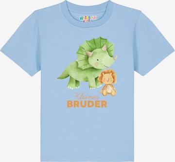 watabout.kids Shirt 'Dinosaurier 07 Kleiner Bruder' in Blue: front