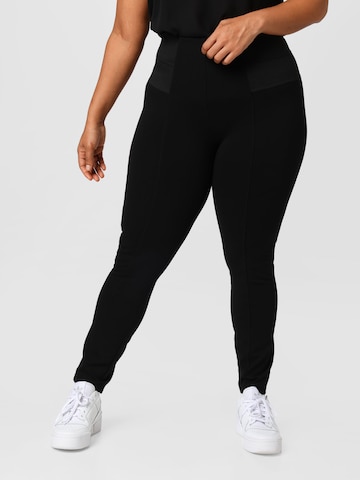 Skinny Leggings de la Tom Tailor Women + pe negru: față