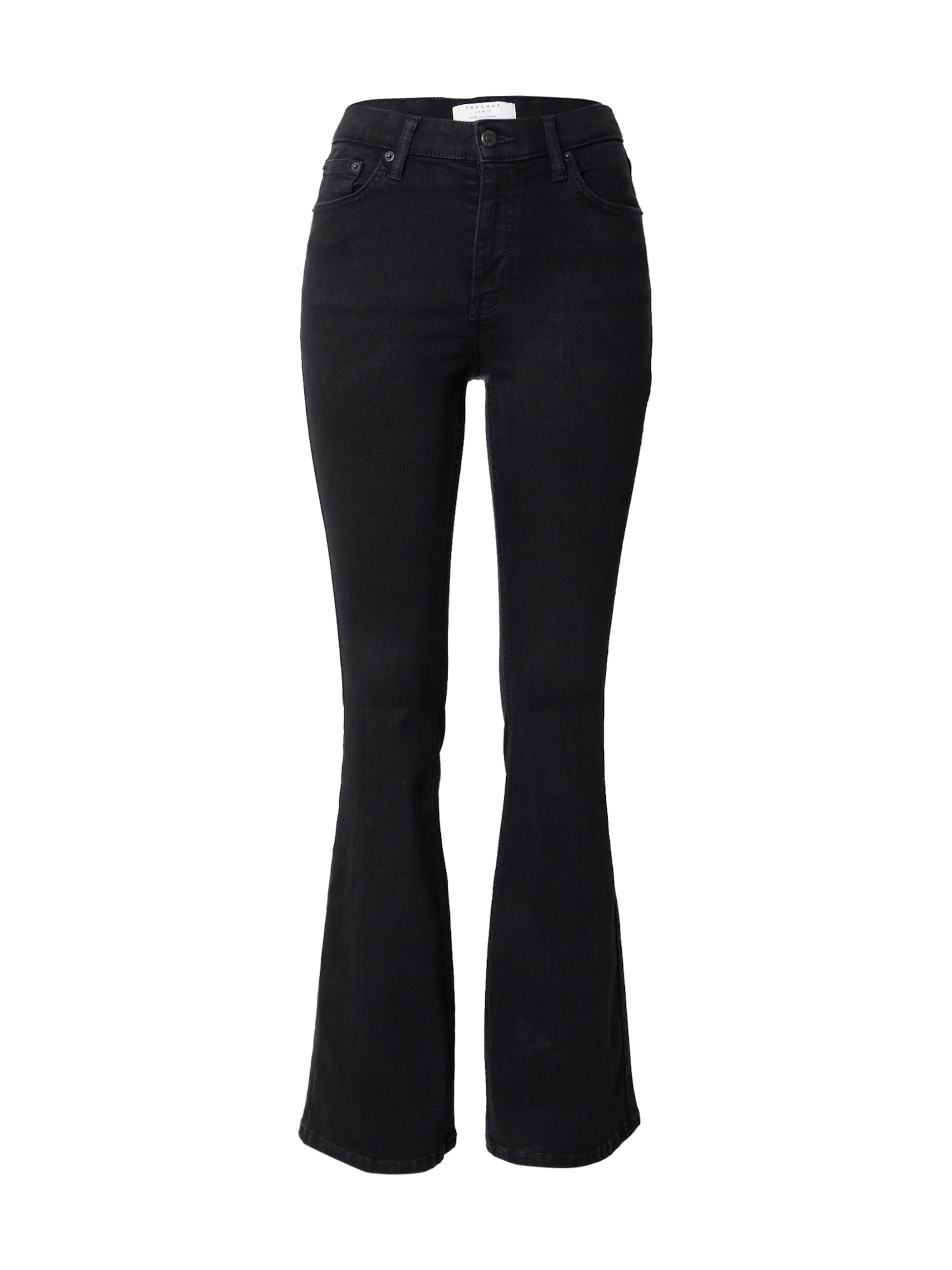 TOPSHOP Разкроени Дънки 'TSJAMIE' в черно: отпред
