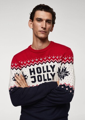 MANGO MAN Pullover 'Jolly' in Blau