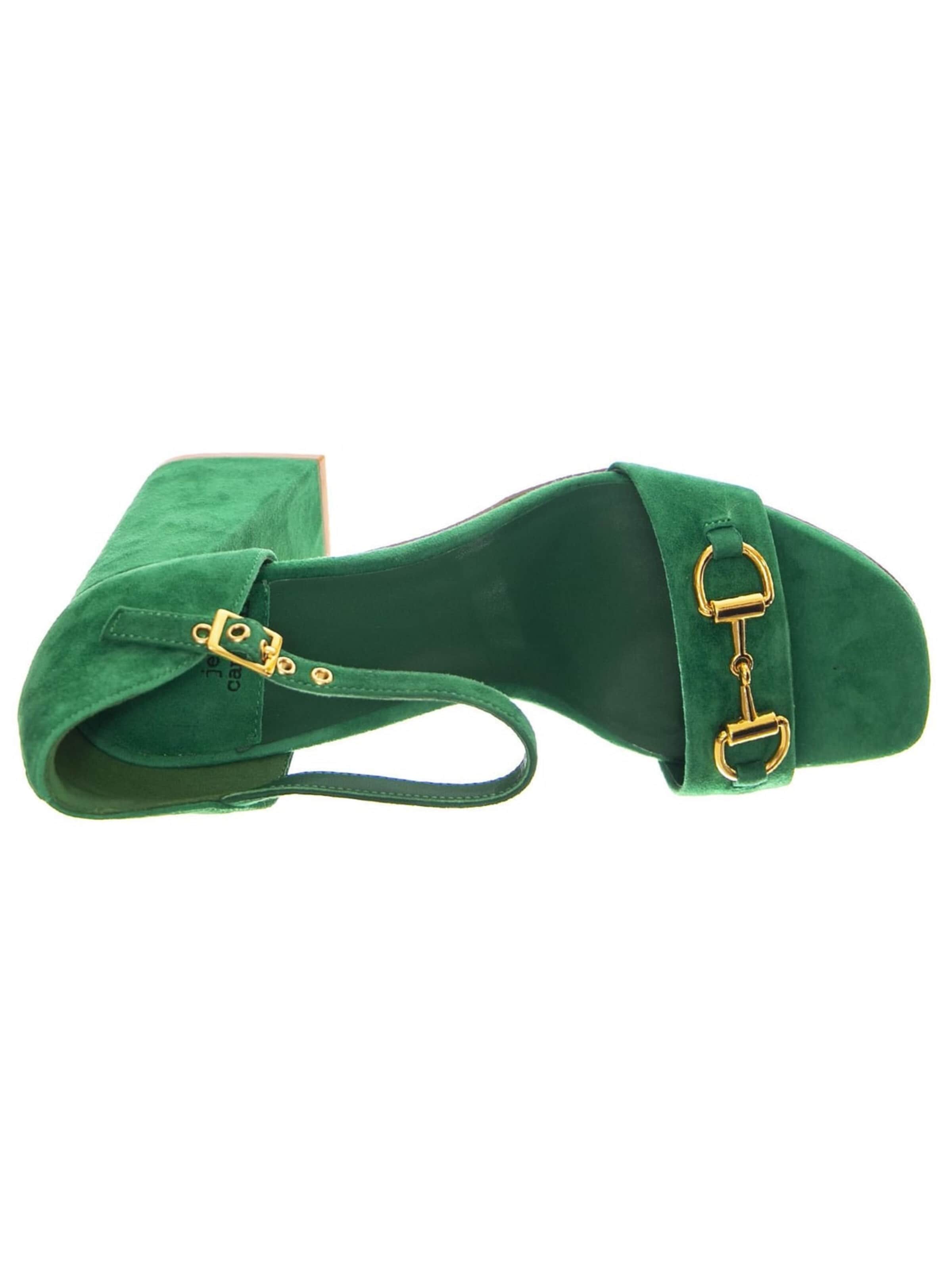 Jeffrey Campbell Sandały 'Pop-Star-B Mint Gold Suede' w kolorze zielony