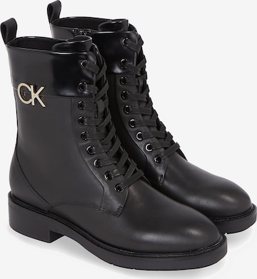 Calvin Klein Lace-Up Ankle Boots in Black