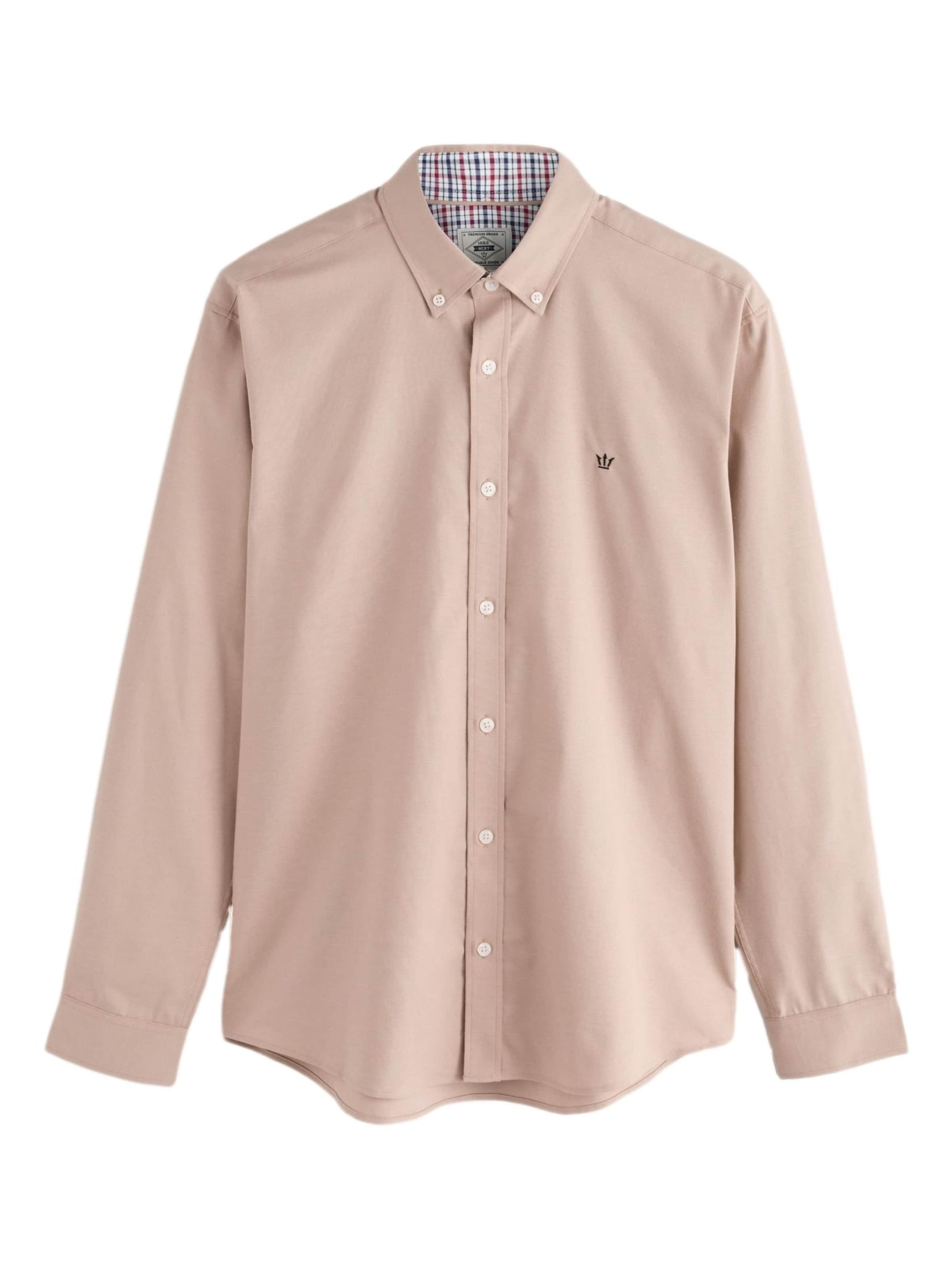 Next Regular fit Риза в бежово: отпред