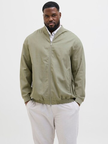 Veste mi-saison Jack & Jones Plus en vert : devant