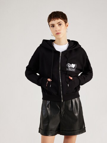 Moschino Jeans Sweat jacket in Black: front