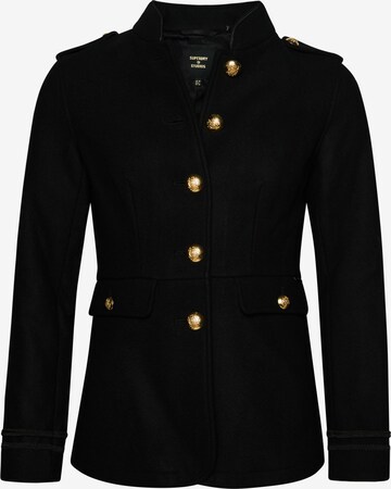 Superdry Between-Seasons Coat in Black: front