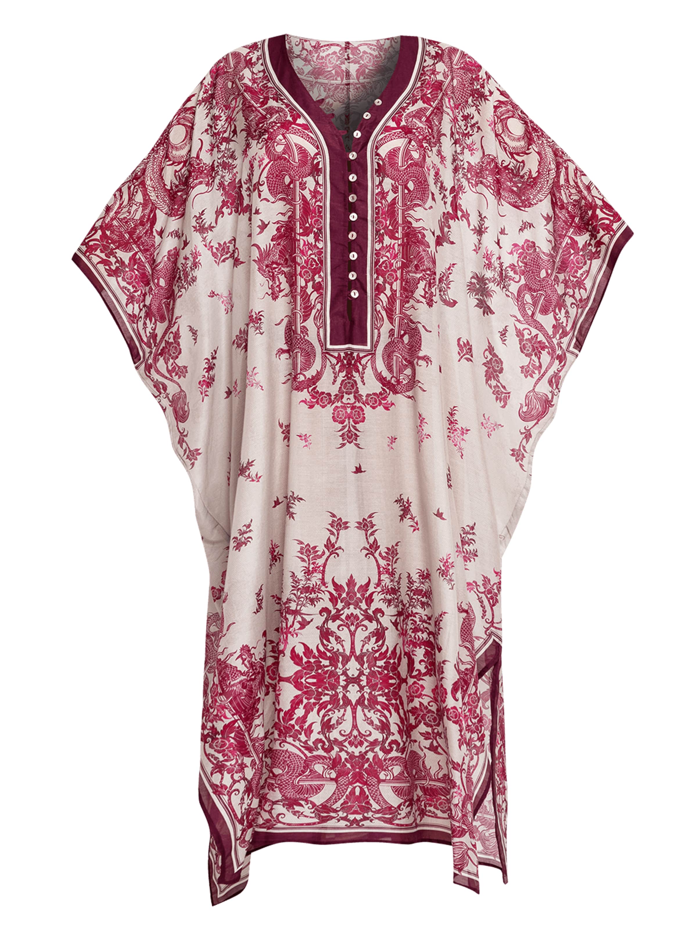 JIORO Strandkleid 'ASIA BORDEAUX'‌‌‌‌‌‌‌‌ in burgunder, Produktansicht