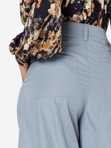 SECOND FEMALE Wide leg Pleat-Front Pants 'Juna' in Blue