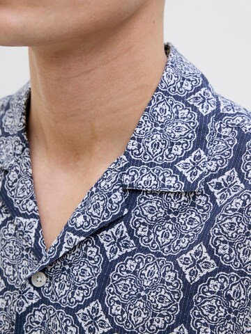 JACK & JONES Comfort fit Button Up Shirt 'JORSeersucker' in Blue