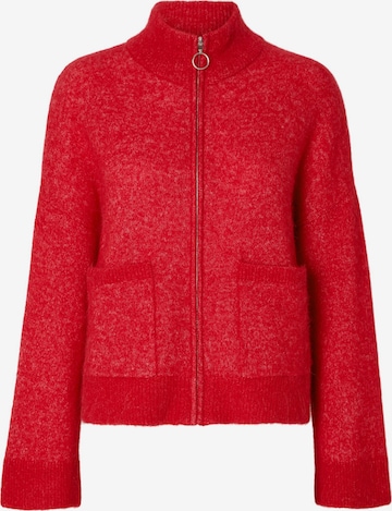 SELECTED FEMME Knit Cardigan in Red: front