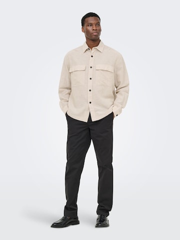 Only & Sons Regular fit Button Up Shirt 'ONSCaiden' in Grey
