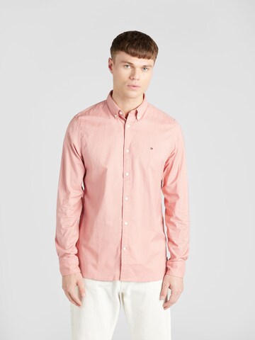 TOMMY HILFIGER Slim fit Skjorta 'FLEX' i rosa: framsida