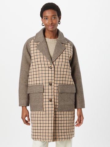 minimum Between-seasons coat 'Patchy' in Beige: front