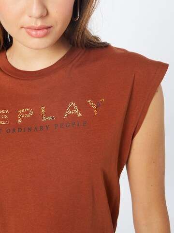 REPLAY - Camiseta en marrón