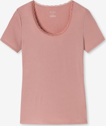 T-shirt 'Rib & Lace' SCHIESSER en rose : devant