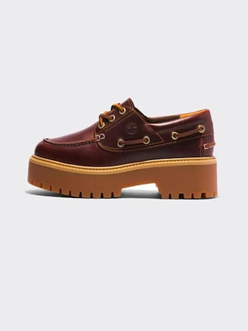 TIMBERLAND Mocassins 'Scarpa Da Barca Women's Stone Street Burgundy' in Rood