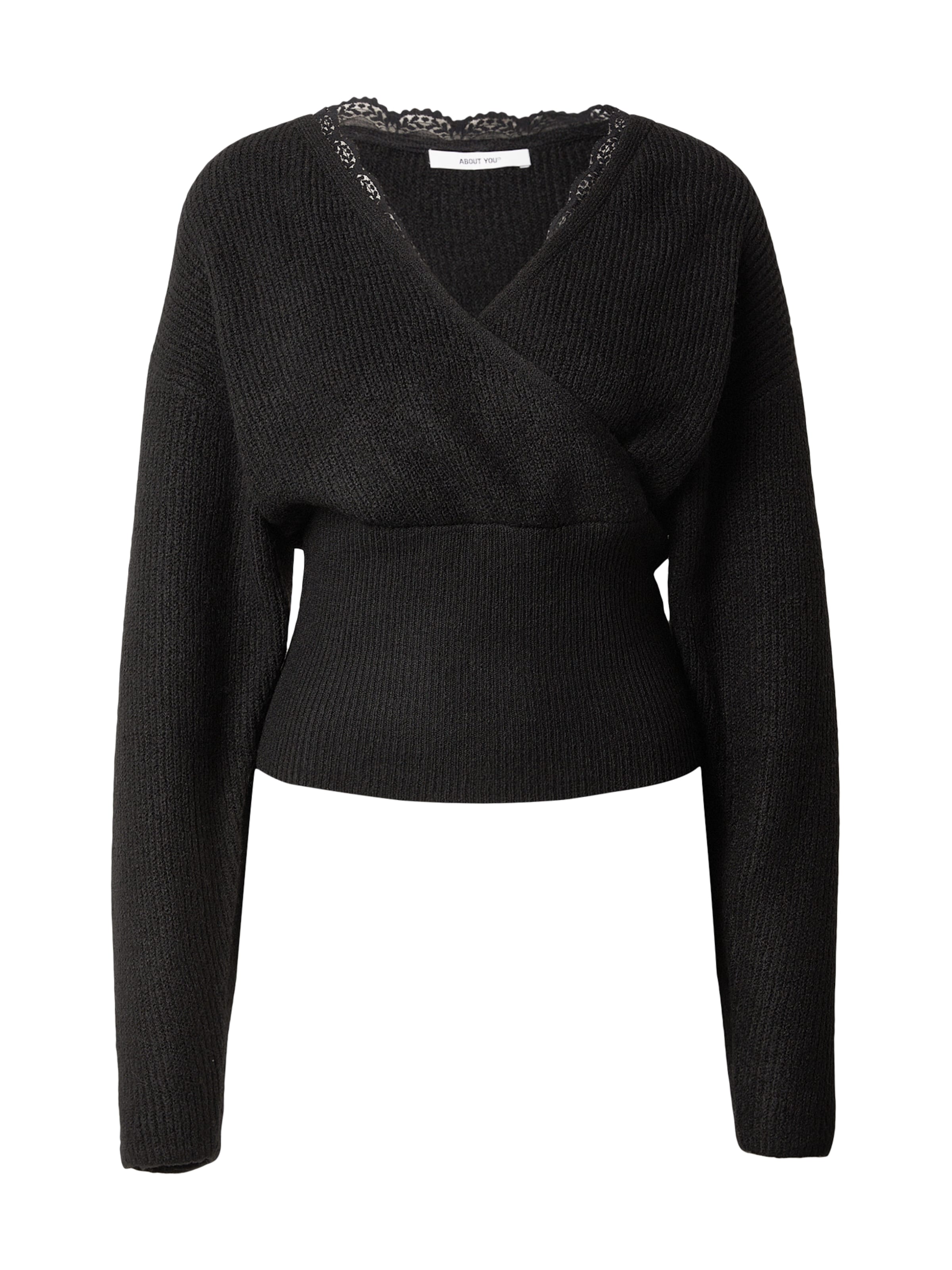 ABOUT YOU Pulóver 'Reign' - fekete: elől