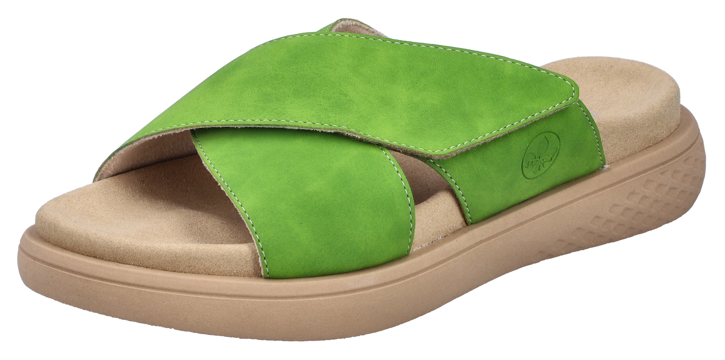 Rieker Mules in Green: front