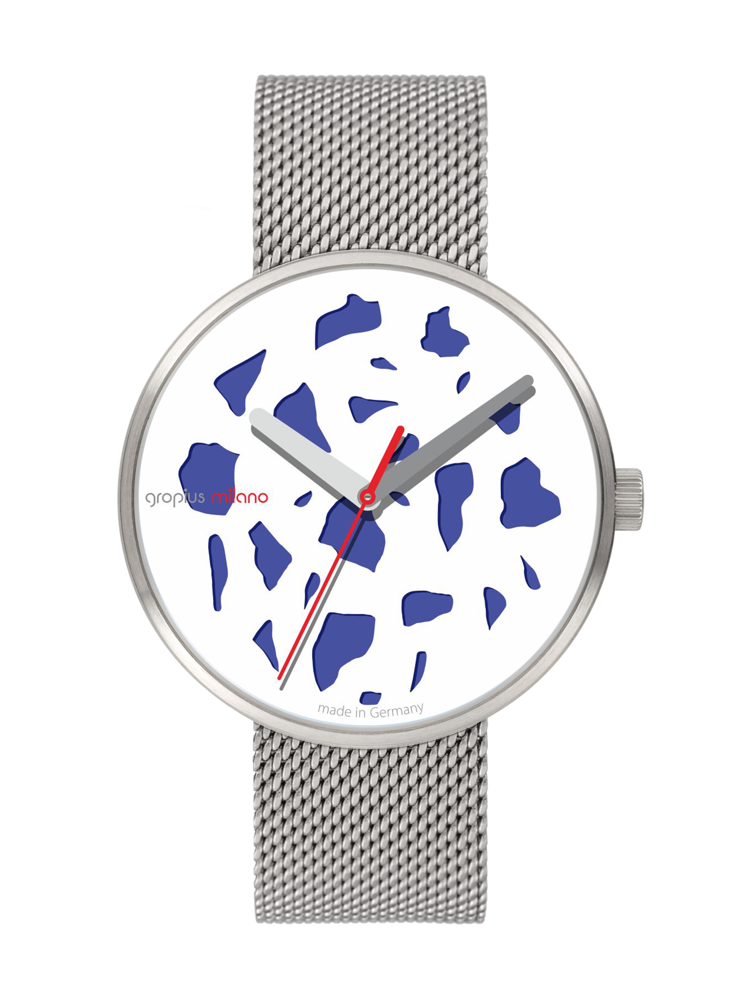 WALTER GROPIUS Analog Watch 'ROHE MATERIALIEN' in Silver: front