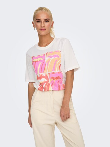 ONLY - Camisa 'ONLROLLING STONES' em branco