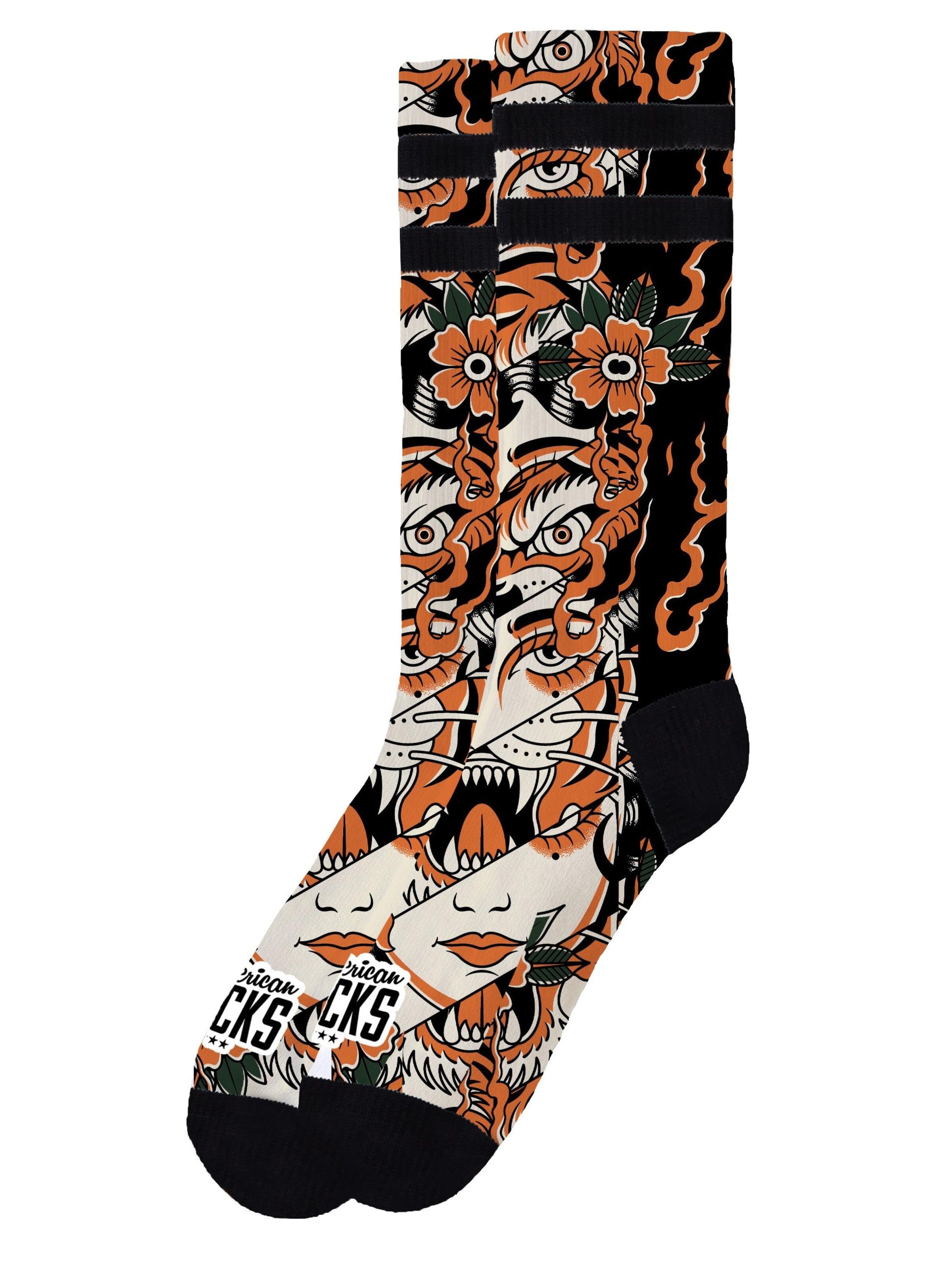 Chaussettes 'Instinct - Mid High' American Socks en orange : devant