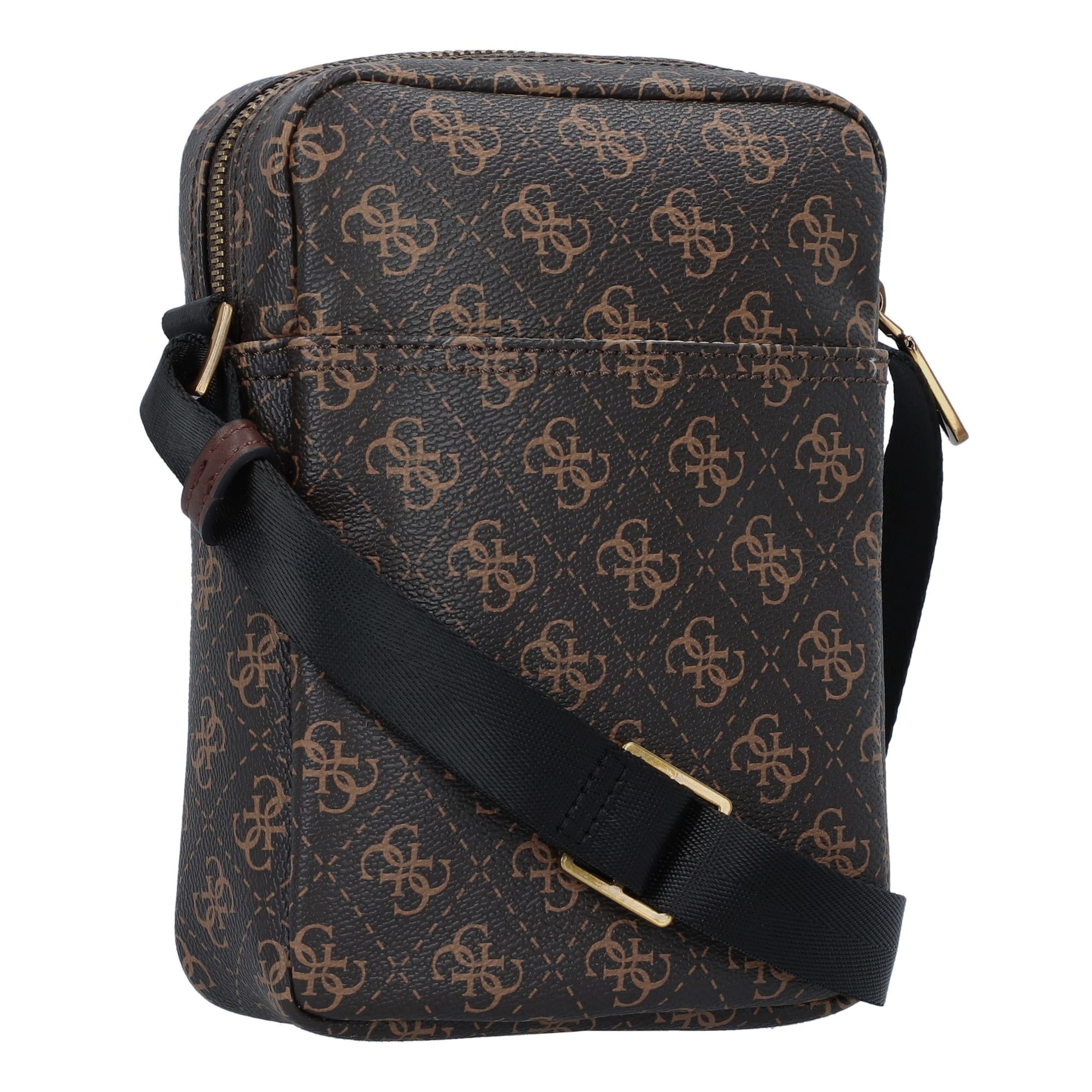 GUESS Axelremsväska 'MILANO XBODY W FRONT POCKET' i brun