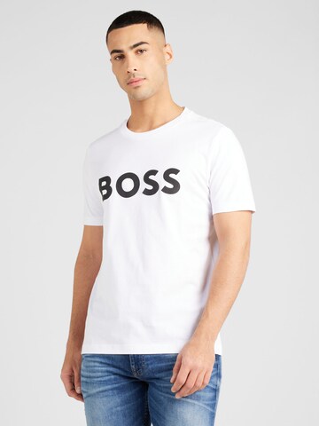 T-Shirt 'Mirror1' BOSS en blanc : devant