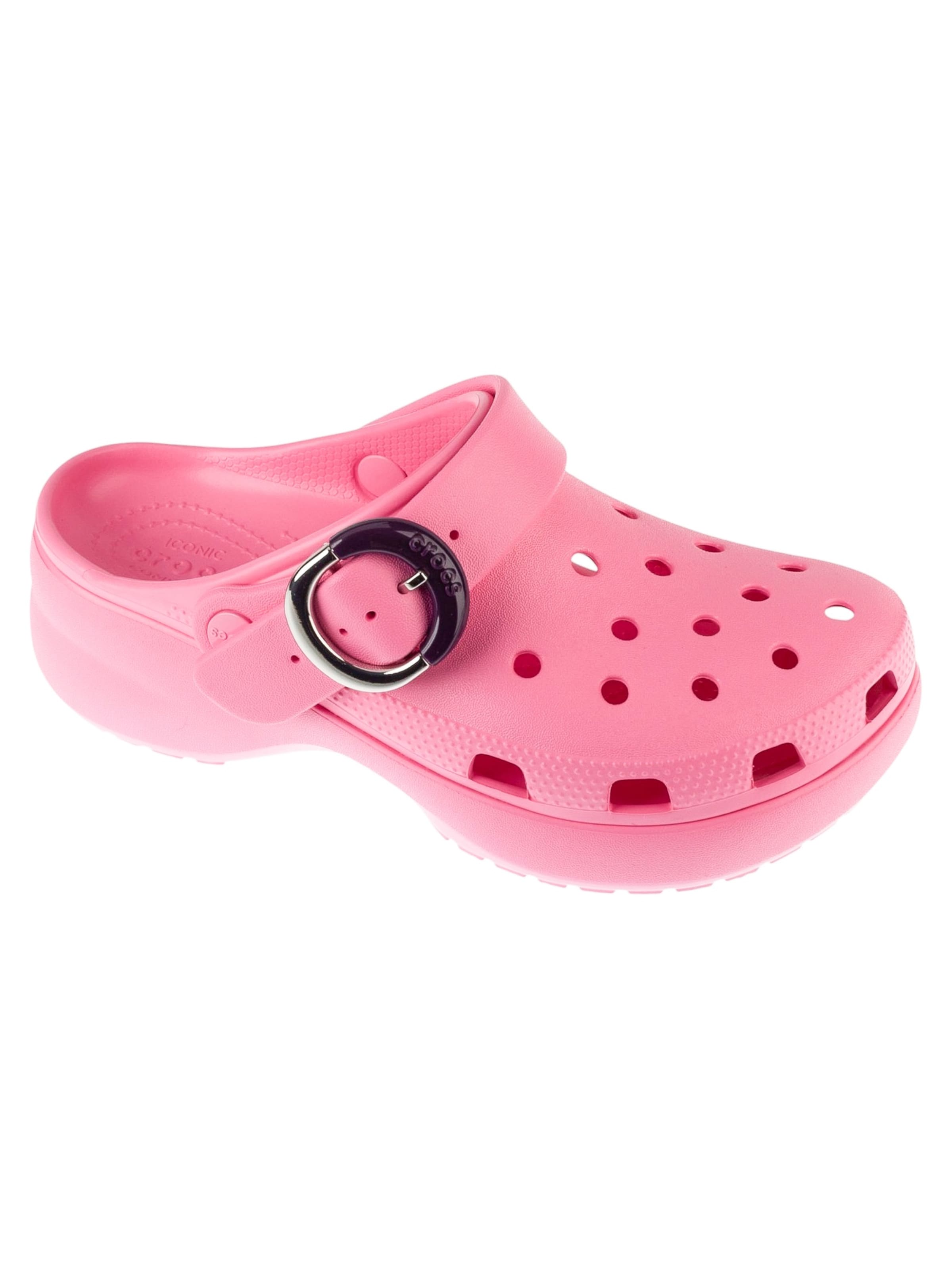Crocs Clogs 'Classic Platform Dipped Buckle Clog' in Pink: front