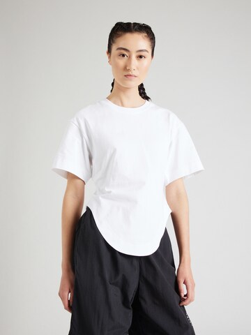 ADIDAS BY STELLA MCCARTNEY Performance Shirt 'Curfed Hem' in White: front