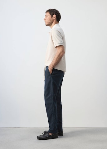 MANGO MAN Slim fit Pleat-Front Pants 'Romelino' in Blue