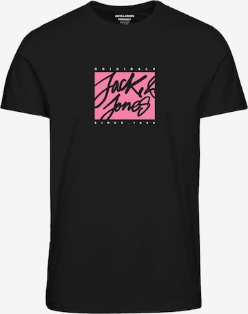 T-Shirt 'RACES' JACK & JONES en noir : devant