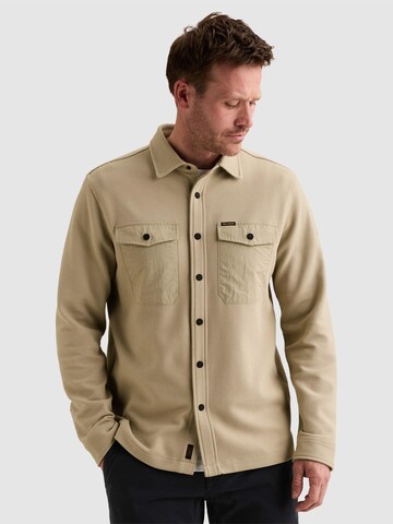 PME Legend Regular fit Skjorta 'Cargo overshirt with waffle texture' i beige