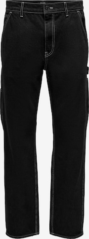 Only & Sons Regular Jeans 'Edge' in Black: front