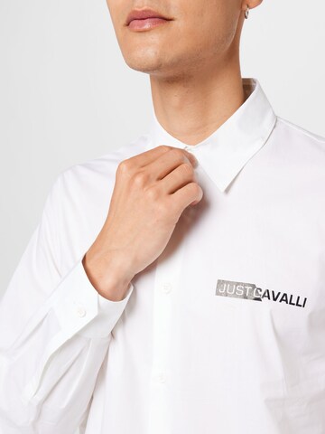 Just Cavalli جينز مضبوط قميص 'POPLIN DAVID' بلون أبيض