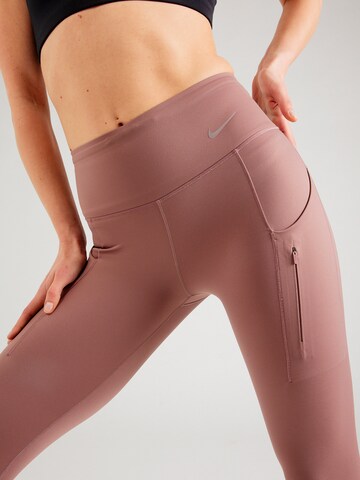 NIKE Skinny Sporthose in Braun