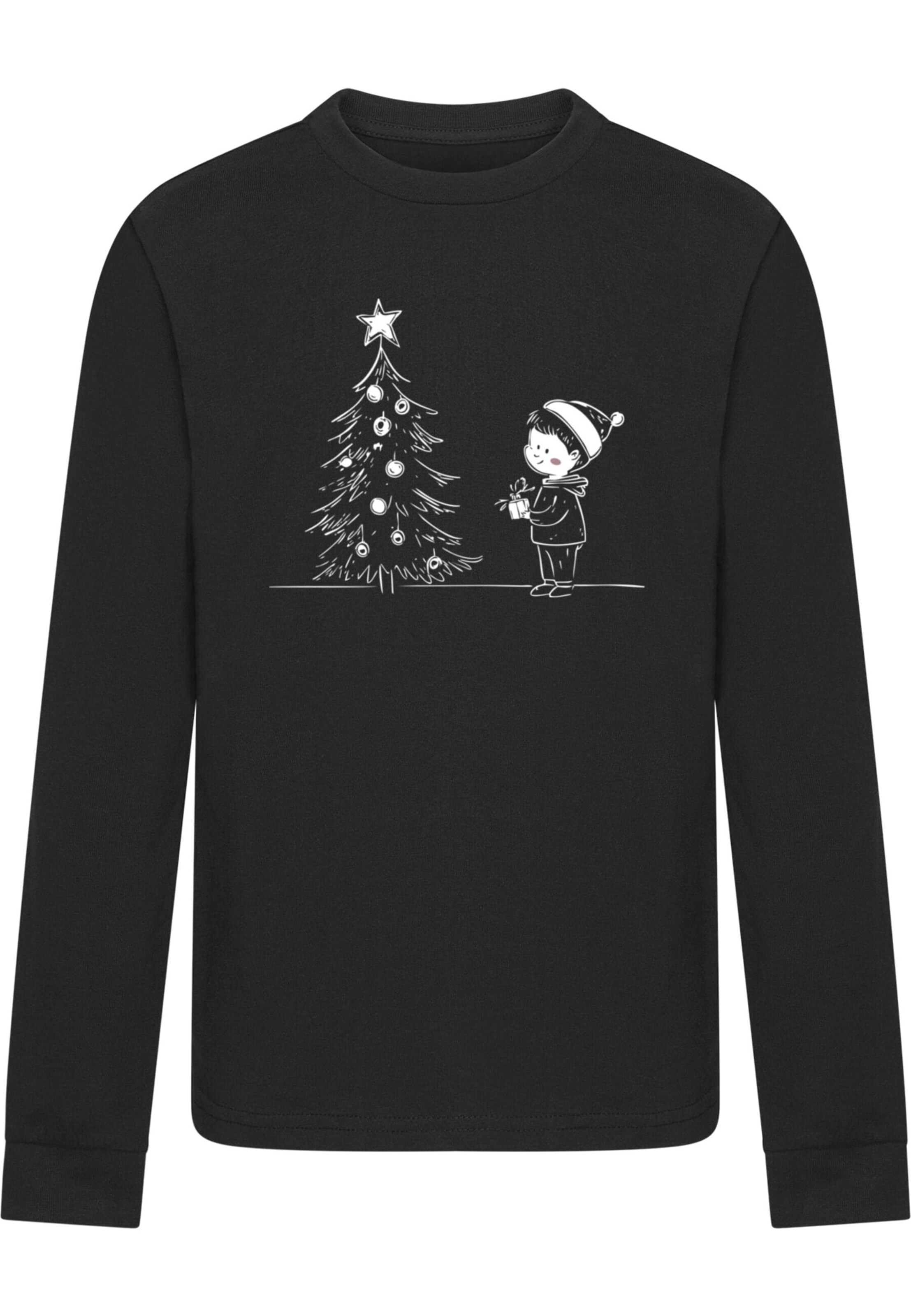 Maglietta 'Christmas Cute Kid' di Merchcode in nero: frontale