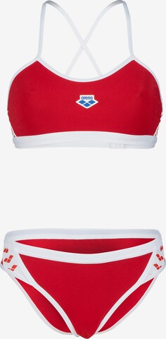 ARENABustier Sportski bikini 'ICONS' - crvena boja: prednji dio