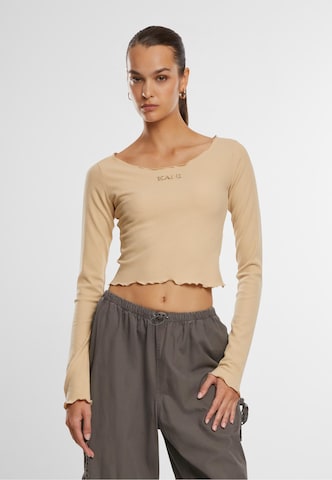 Maglietta di Karl Kani in beige: frontale