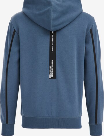 WE Fashion - Sudadera con cremallera en azul