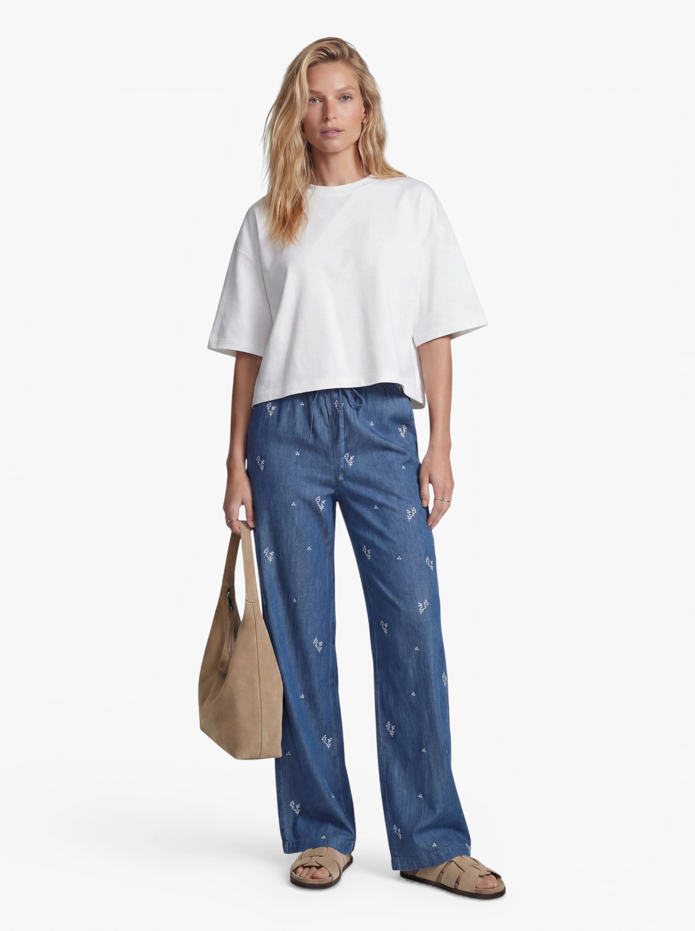 JDY Regular Pants 'JDYKAI' in Blue