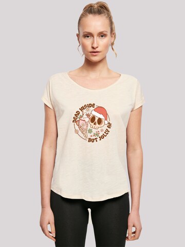 F4NT4STIC Shirt 'Dead inside but jolly AF Christmas' in Beige: Vorderseite