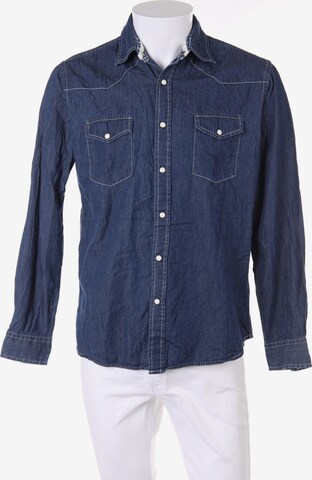 Eagle Button Up Shirt in S in Blue: front
