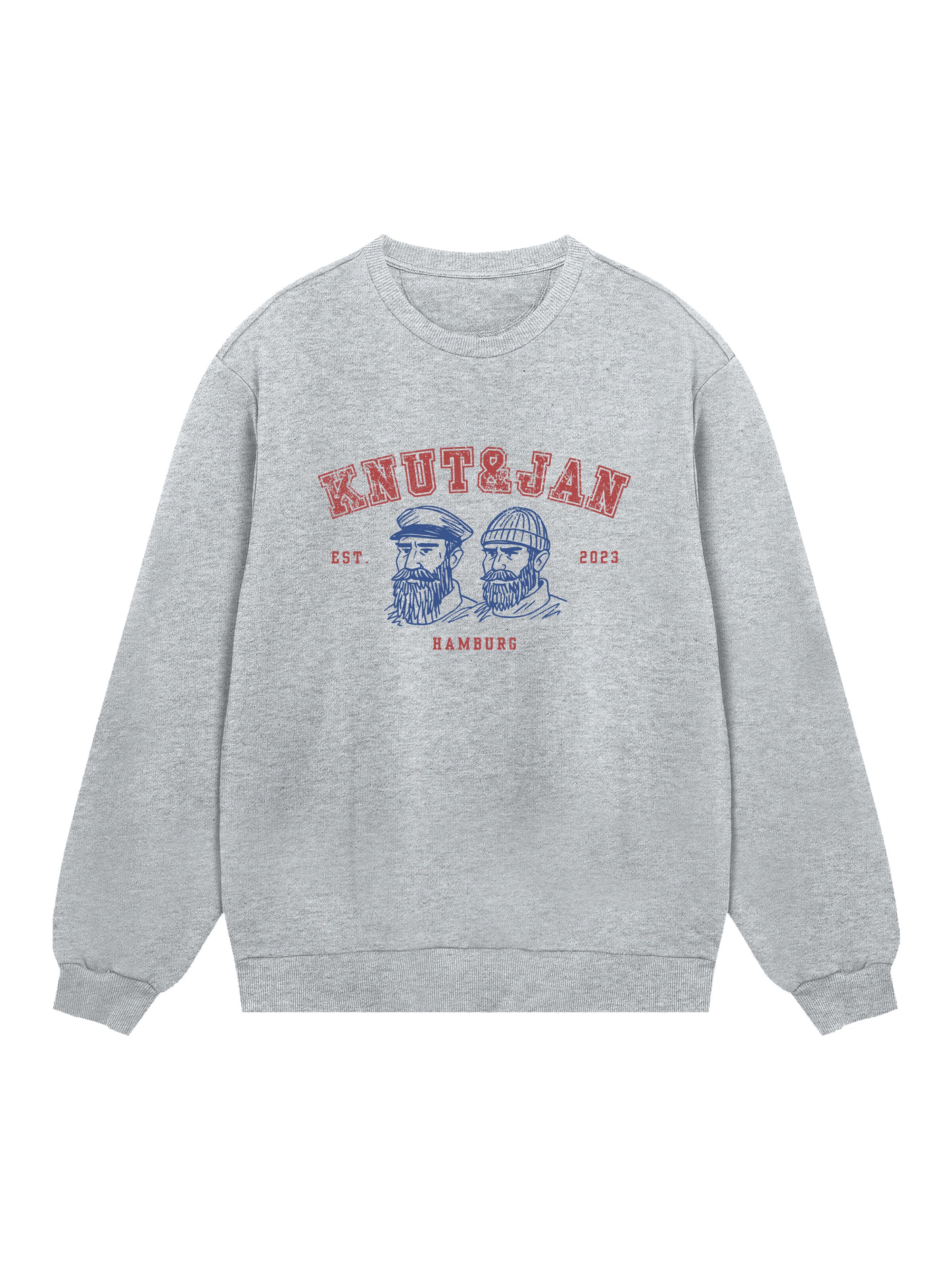 F4NT4STIC Sweatshirt 'Knut & Jan Hamburg' in Grijs: voorkant