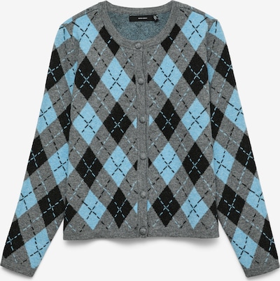 Kardiganas 'VMGIORGIA' iš VERO MODA, spalva – šviesiai mėlyna / margai pilka / juoda, Prekių apžvalga