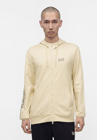 EA7 Emporio Armani Кофта на молнии в Бежевый: спереди