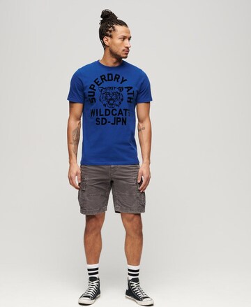 T-Shirt 'Track & Field Athletic' Superdry en bleu